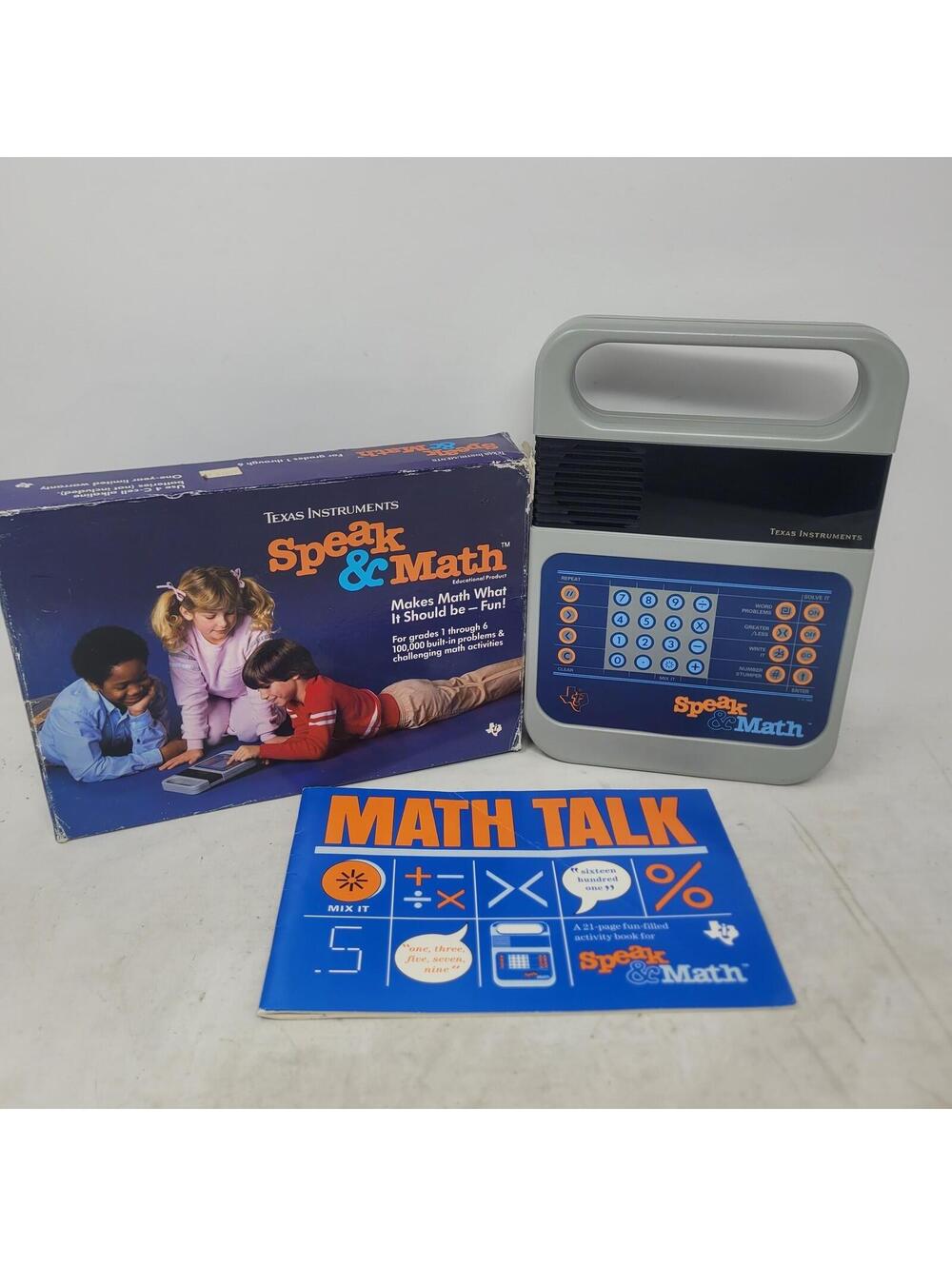 Vtg Texas Instruments Speak & Math Electronic Learning Education WORKS w/ Box